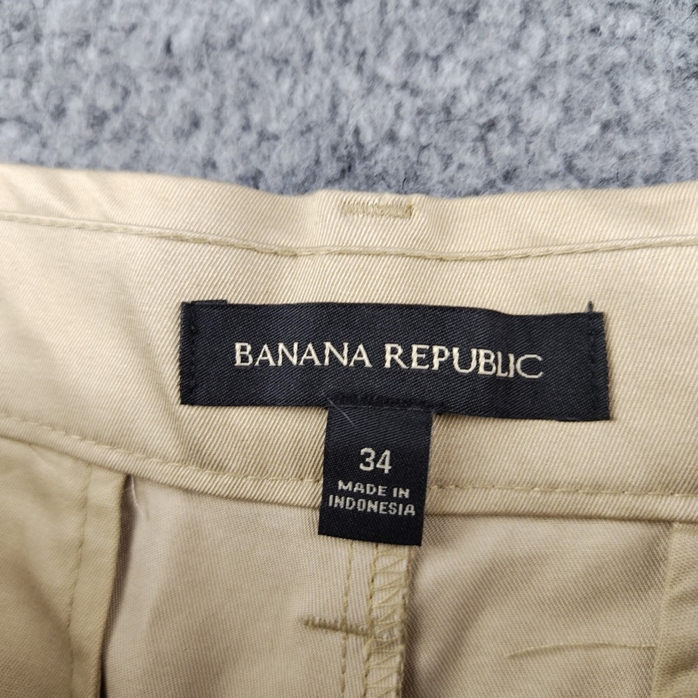 Banana Republic Cotton Shorts Mens 34 Chino Khaki Tan EUC - Picture 4 of 7